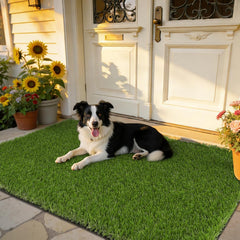 HEBE RUGS front view showing full 3x5 turf and realistic lawn look for easy installation