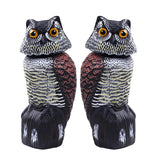 Hedoc owl front view showing lifelike eyes and realistic deterrent benefit