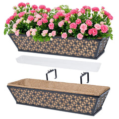 hehimhis front view of two planter boxes showing sturdy build and usable length