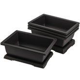 HEIHAK front view of rectangular bonsai pot showing clean lines and capacity benefit