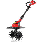 HEINPRO front view of cordless tiller showing compact design and balance