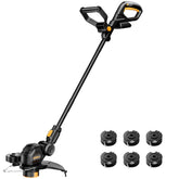 HEINPRO trimmer front packaging showing product and compatibility with DeWalt 20V MAX batteries for convenience