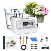 HEKIWAY front packaging showing complete drip irrigation kit and benefit of easy setup