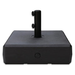 Helios&Hestia front view of black umbrella base showing stable design and weight capacity