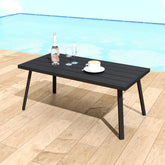Helios&Hestia front view of rectangular side table showing sleek lines and modern look