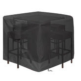 Hengme front view of full 5-piece cover protecting bar-height set for all-season use