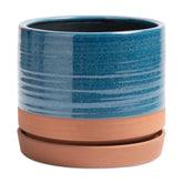 HERDUK front view blue terracotta planter showing stylish finish and balance