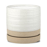 HERDUK front view of white beige planter showing modern style and balance