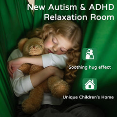 Heyfriday swing in use with child reading offering calming comfort