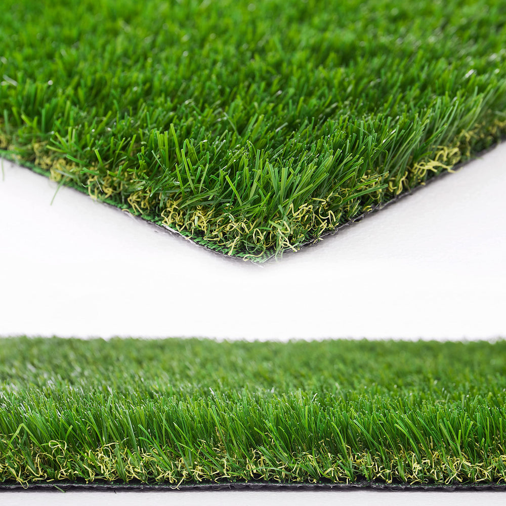 Heyroll front view of 4x10 ft artificial grass roll showing neat edge and color realism for easy installation