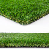 Heyroll front view of 4x10 ft artificial grass roll showing neat edge and color realism for easy installation