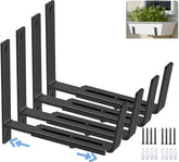 HFHOME front view showing mounted brackets holding planter boxes, sturdy display benefit
