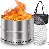 HGD front view showing assembled smokeless firepit and compact profile
