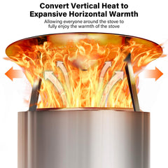HGD deflector installed on fire pit side angle showing redirected heat benefit