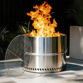 HGD front view folded firepit showing compact portability and quick setup