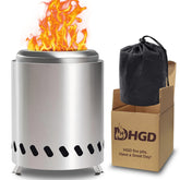 HGD small tabletop fire pit front view showing compact portable design and quick setup benefit