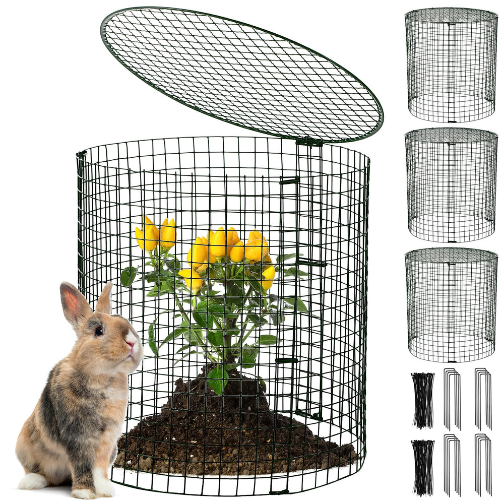 Hiboom assembled cage front view showing secure plant protection and clear coverage