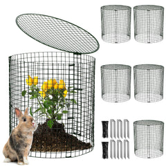Hiboom assembled plant cage front view showing full protection and neat garden look