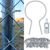 Hicarer front pack of 200 twist fence ties showing contents and drill chuck for fast installs