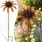 Hicarer front view of metal flowers showing rustic charm and immediate curb appeal
