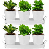 Hicarer front view of two-set planter kit showing clean farmhouse look and organization