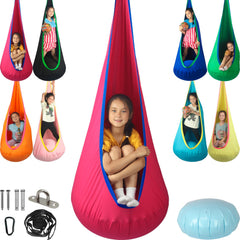 HiChrote front view of pod swing showing roomy entry and shape for comfort