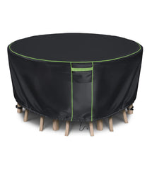 HIGHTQURO front view of round table cover protecting outdoor set
