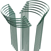 HiGift front view of 12‑pack plant stakes showing counts and green finish for neat support