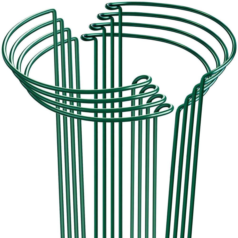 HiGift front view showing green half-round support blending with plants and providing structure