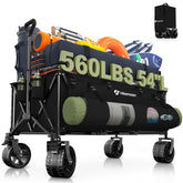 HIKEMOON front view full wagon showing large capacity and organized gear