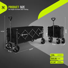 HIKEMOON folded compact wagon saving trunk or closet space benefit