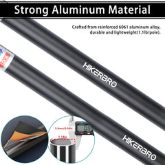 HIKERBRO extended pole at full 7.7ft demonstrating shelter height