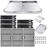 Hiorucet front view of assembled drip pan showing sturdy stainless steel and safer grease control