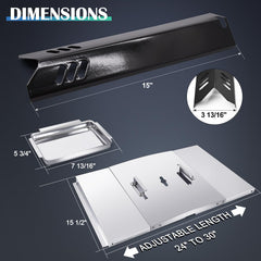Hiorucet adjustable grease tray extended, fits 24–30 inch interiors