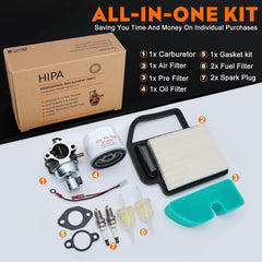 Gaskets and filters laid out from Hipa kit for convenient full-service repair