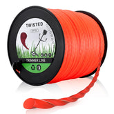 Hipa front packaging spool showing orange round-twist line and capacity benefit