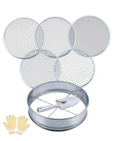HIPULX front view soil sifter showing full stainless-steel kit benefits durability