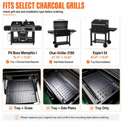 Hisencn tray fully extended demonstrating expandable length for larger grills