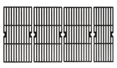 Hisencn front view of 18-inch cast iron grates showing sturdy build and fit