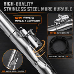 Hisencn igniter electrode full length illustrating easy installation