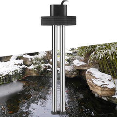 HITOP front view of pond heater showing compact floating design and benefits