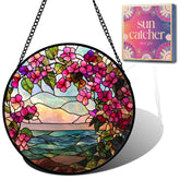 HKDGOKA front view of sun catcher showing colorful ocean flowers design