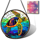 HKDGOKA sea turtle front view showing colorful acrylic and coastal charm