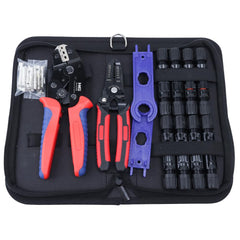 HKS crimper front view showing ergonomic handles and ratchet for secure grips