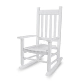 Hngilkoo front view white rocker showing compact child-friendly design and stability
