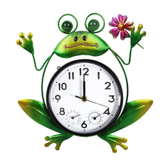 HOBYLUBY frog clock front view showing time and playful design for cheerful décor