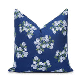 Hofdeco Premium front view showing navy hydrangea print, adds coastal style
