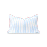 Hofdeco Premium front view of baby blue striped lumbar cover showing clean coastal style and easy refresh
