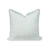 Hofdeco Premium front view showing celadon green stripes and tailored look