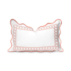 Hofdeco Premium front view showing embroidered begonia and white background for stylish decor